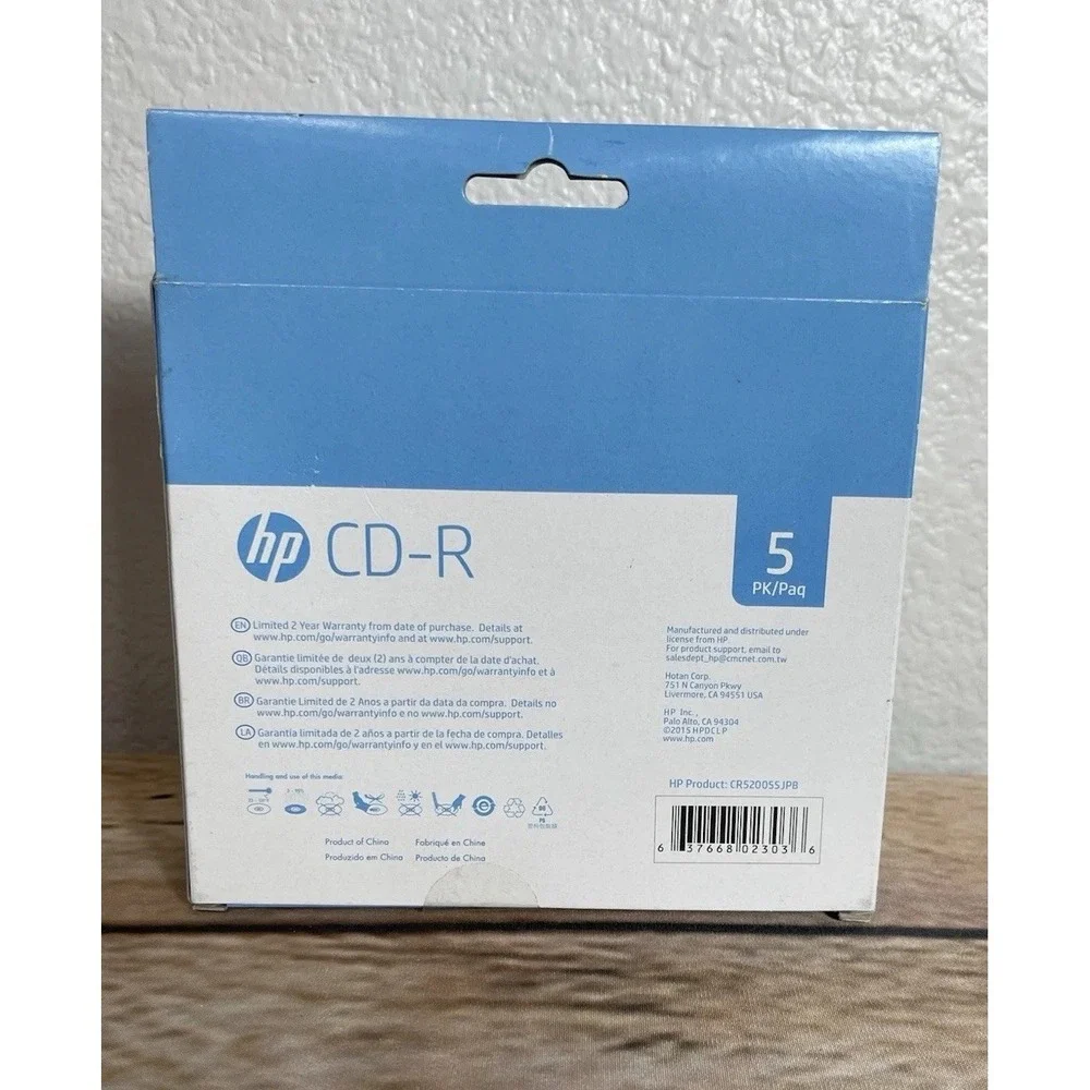 5‎ Pack HP CD-R in Slim Jewel Case, 52x- 700MB Data- 80min Music. New